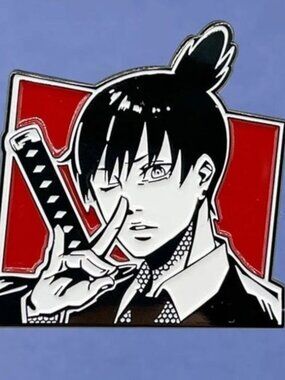 Chainsaw Man: Aki Hayakawa Manga Portrait Enamel Pin - Dark Shonen Tribute Colle